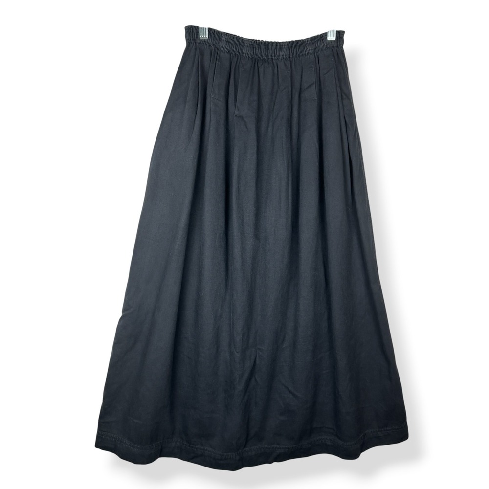 Gene Ewing BIS Cotton Maxi Skirt Size Small  Petite Vintage 80s Pockets USA Made